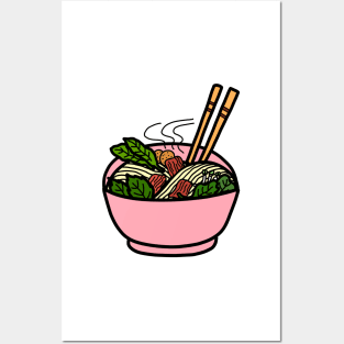 Pho. Vietnamese yellow noodle soup in a bowl. Asian food cuisine. Posters and Art